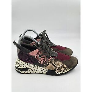 Steve Madden Cliff platform Wedge sneaker Womens  multi animal pink snake sz 8.5